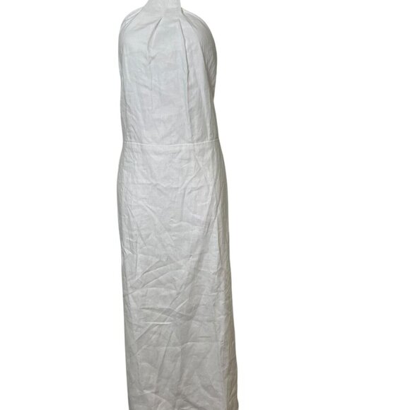 Reformation Santino Dress White Linen Halter Midi NWT Size 12 - Picture 2 of 6